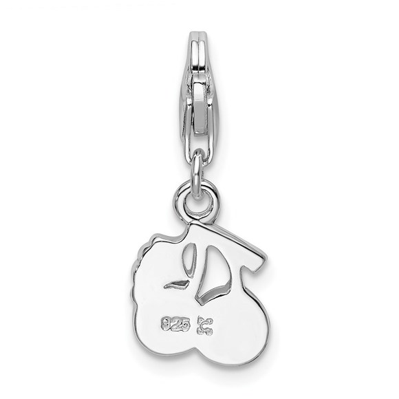 Sterling Silver RH Swarovski Crystals Cherries w/Lobster Clasp Charm - Picture 3 of 4